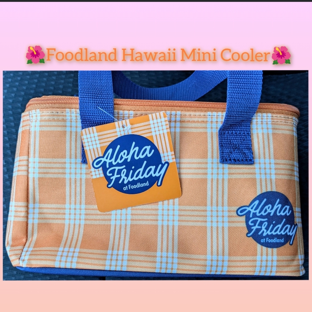 *SOLD* Foodland Hawaii Orange Palaka Cooler Bag